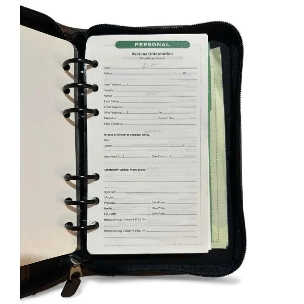 Vtg Day-Timer Organizer Planner Brown Navigator Zip Around 6 Rings 8.5x5.5